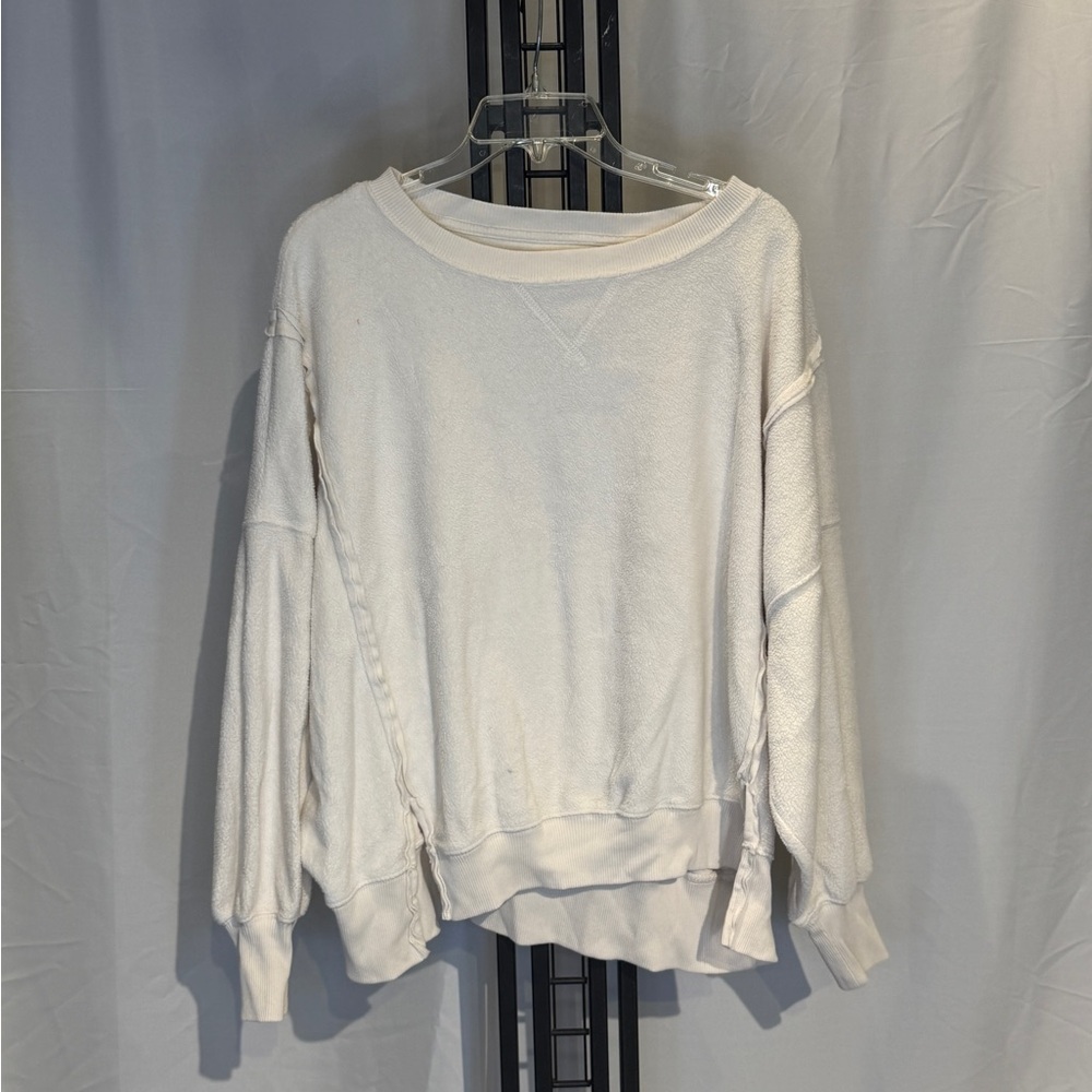American Eagle Outfitters Cream Crew Neck Sweater